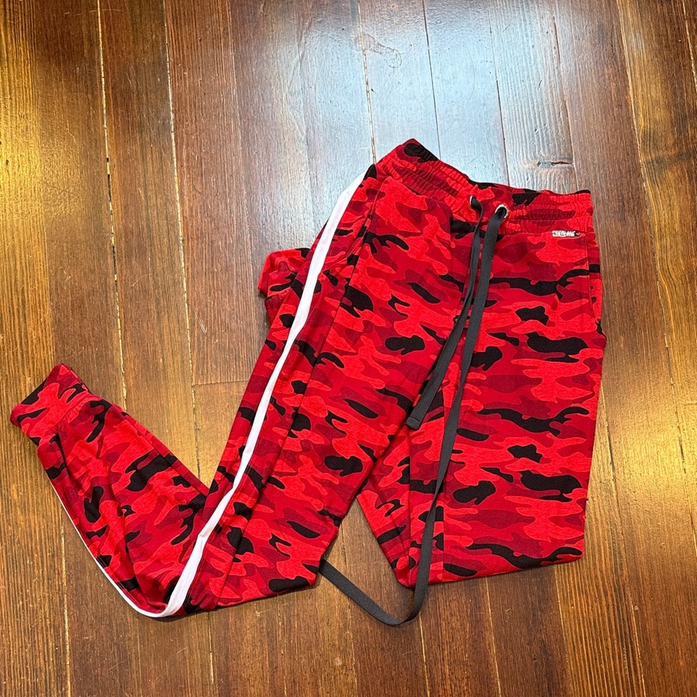 Bombshell Sportswear Red Camouflage Joggers